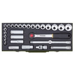 PROXXON ZESTAW DLA MECHANIKÓW 8 – 34MM 29 CZĘŚCI GRZECHOTKA NASADKIPR23000