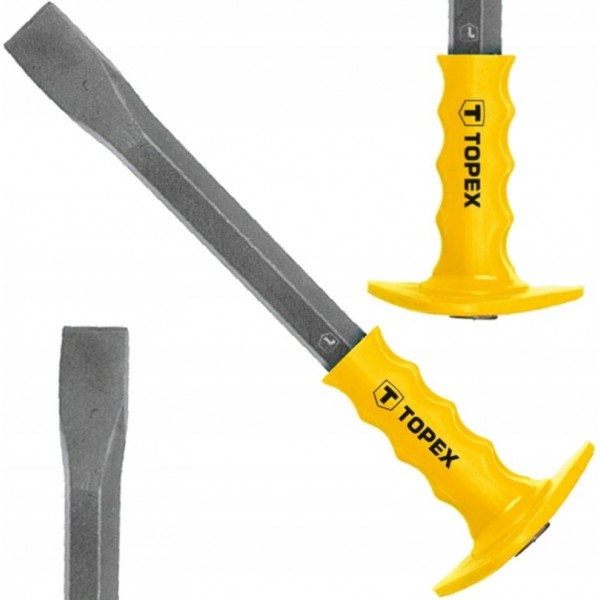 TOPEX PRZECINAK PŁASKI ZE STALI STOPOWEJ Z OCHRANIACZEM 19 X 300 MM 03A139 TOPEX PRZECINAK PŁASKI ZE STALI STOPOWEJ Z OCHRANIACZEM 19 X 300 MM 03A139