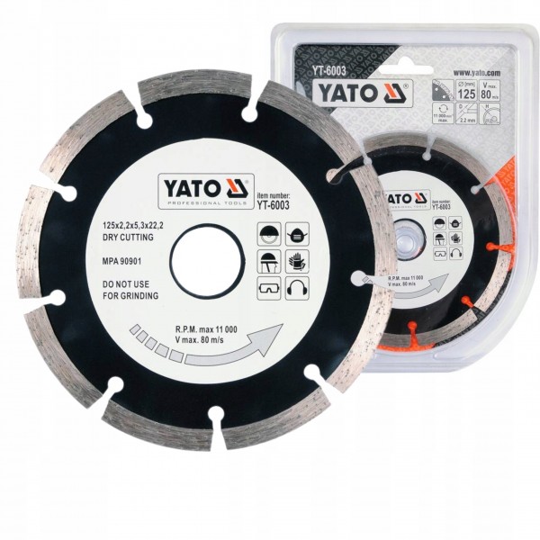 YATO TARCZA DIAMENTOWA SEGMENTOWA 125MM SZLIFIEREK KĄTOWYCH BETONU YT-6003