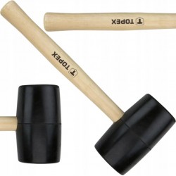 TOPEX MŁOTEK GUMOWY CZRNY O ŚREDNICY 63 MM 680 G, TRZONEK DREWNIANY 02A345