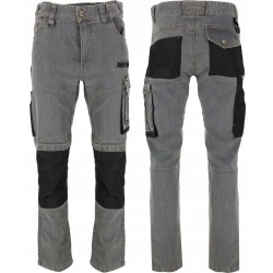 LAHTI PRO SPODNIE ROBOCZE JEANSOWE STRETCH SLIM FIT WZMOCNIANIE r. M