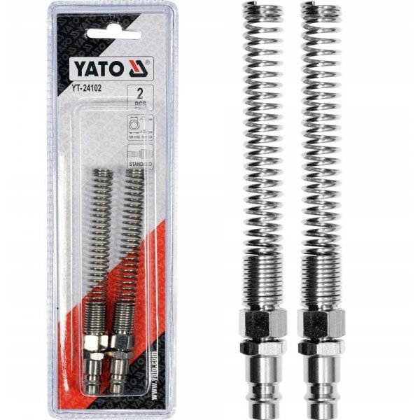 YATO STALOWE SZYBKOZŁĄCZE M ZE SPRĘZYNĄ NA WĄŻ 5X8MM 2 SZTUKI YT-24102