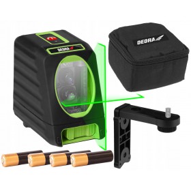 DEDRA LASER krzyżowy Poziomica 30m ZIELONY+STATYW