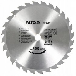 YATO TARCZA PIŁA TARCZOWA WIDIOWA DO CIĘCIA DREWNA 350X28TX30 MM YT-6080