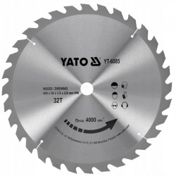 YATO TARCZA PIŁA TARCZOWA WIDIOWA DO CIĘCIA DREWNA 400X32TX30 MM YT-6085