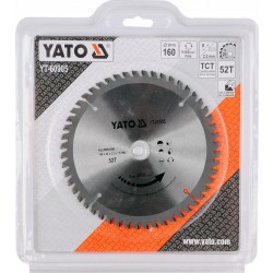 YATO TARCZA WIDIOWA PIŁA TARCZOWA DO CIĘCIA ALUMINIUM 160X52TX20MM YT-60905
