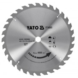 YATO TARCZA PIŁA TARCZOWA WIDIOWA DO CIĘCIA DREWNA 400X32TX30 MM YT-6085