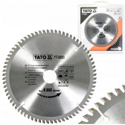 YATO PIŁA TARCZOWA TARCZA WIDIOWA DO ALUMINIUM 210 x 30mm 72-ZĘBY YT-6093