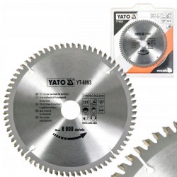 YATO PIŁA TARCZOWA TARCZA WIDIOWA DO ALUMINIUM 210 x 30mm 72-ZĘBY YT-6093