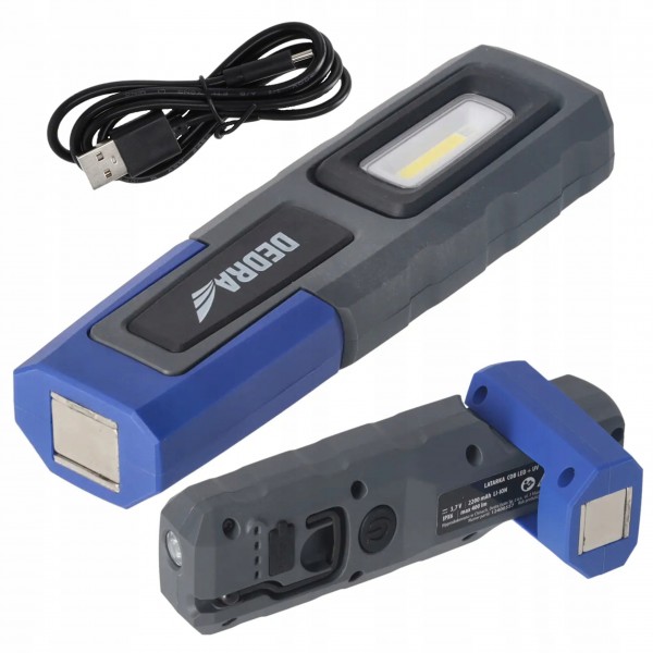 DEDRA LATARKA COB LED + SMD LED + UV 400LM HACZYK MAGNES +USB-C L0915 DEDRA LATARKA COB LED + SMD LED + UV 400LM HACZYK MAGNES +USB-C L0915