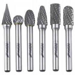 DEDRA ZESTAW FREZY TRZPIENIOWE DO METALU 6el 6MM WĘGLIK WOLFRAMU 07F502
