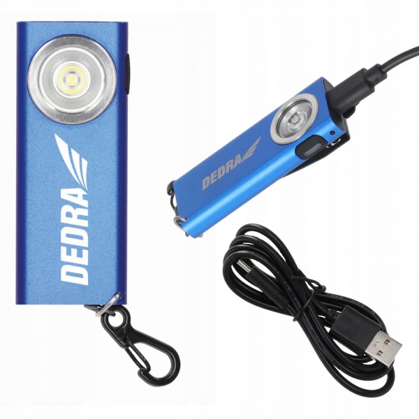 DEDRA LATARKA BRELOK Z HACZYKIEM SLIM LED 210LM + USB-C L0901 DEDRA LATARKA BRELOK Z HACZYKIEM SLIM LED 210LM + USB-C L0901