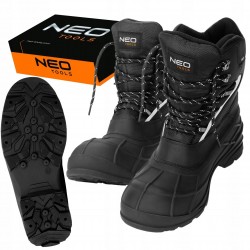 NEO BUTY ROBOCZE ŚNIEGOWCE MĘSKIE WSUWANE CIEPŁE WYSOKIE Z ODBLASKIEM R. 43