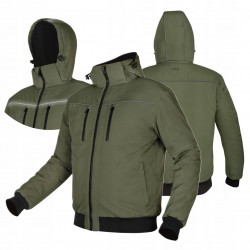 NEO KURTKA OCIEPLANA KAPTUR OUTDOOR ZIELONA ODBLASKOWA CE 81-579 r. M/50