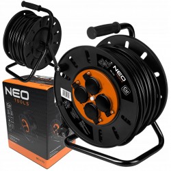 NEO TOOLS PRZEDŁUŻACZ BĘBNOWY 50M 3x2.5mm2 IP44 E/F DO 3600W 4 GNIAZDA