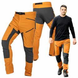 NEO SPODNIE ROBOCZE OUTDOOR 4 WAY STRETCH MUSZTARDOWO-SZARE 81-292 r. S