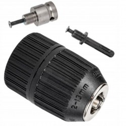 UCHWYT WIERTARSKI SAMOZACISKOWY DO WIERTARKI 2-13MM GWINT 1/2 + 2 ADAPTERY