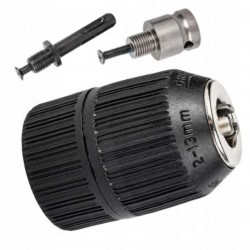 UCHWYT WIERTARSKI SAMOZACISKOWY DO WIERTARKI 2-13MM GWINT 1/2 + 2 ADAPTERY