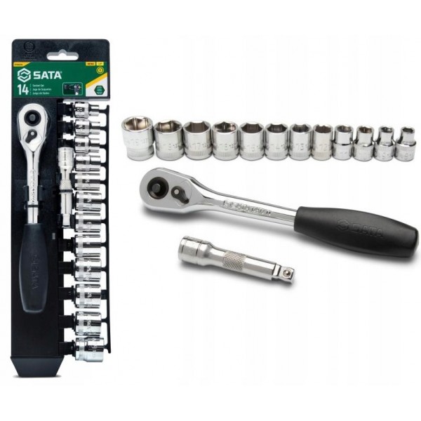 SATA ZESTAW KLUCZE NASADOWE 14 KLUCZY NASADOWYCH 3/8" NA PANELU ST09523G SATA ZESTAW KLUCZE NASADOWE 14 KLUCZY NASADOWYCH 3/8" NA PANELU ST09523G