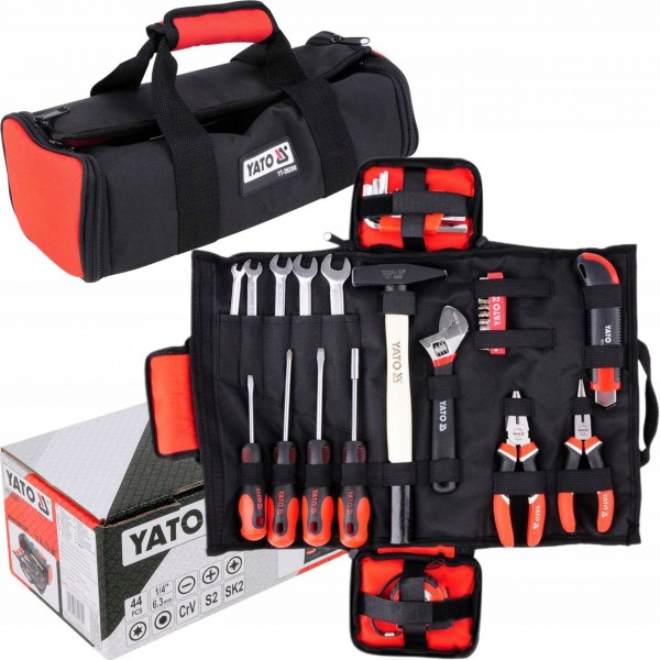 YATO ZESTAW NARZĘDZIOWY 44 SZTUKI ELEMENTY TORBA/ETUI YT-39280 KLUCZE