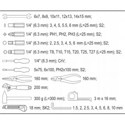 YATO ZESTAW NARZĘDZIOWY 44 SZTUKI ELEMENTY TORBA/ETUI YT-39280 KLUCZE