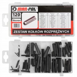 KOMPLET ZESTAW KOŁKÓW ROZPRĘŻNYCH 120 ELEMENTÓW ORGANIZER M66484