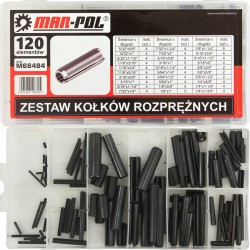KOMPLET ZESTAW KOŁKÓW ROZPRĘŻNYCH 120 ELEMENTÓW ORGANIZER M66484