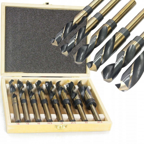 KOMPLET ZESTAW WIERTEŁ HSS 14-25.5MM 8 ELEMENTÓW WALIZKA M22302 KOMPLET ZESTAW WIERTEŁ HSS 14-25.5MM 8 ELEMENTÓW WALIZKA M22302