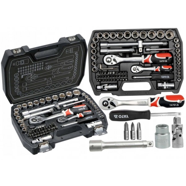 YATO KLUCZE NASADOWE ZESTAW KLUCZY 1/2" 1/4" NASADKI 72el YT-38782 TORX