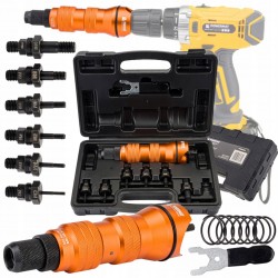 ZESTAW NITOWNICA ADAPTER DO NITONAKRĘTEK NA WKRĘTARKĘ 8e M3-M10 1/4"