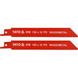 YATO BRZESZCZOTY PIŁ SZABLASTYCH METALI DREWNA BIM 150MM 10TPI x2 YT-33930