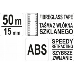 YATO MIARA GEODEZYJNA TAŚMA MIERNICZA 50MX15MM Z WŁÓKNA SZKLANEGO YT-71541