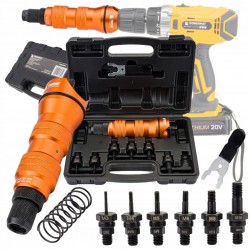 ZESTAW NITOWNICA ADAPTER DO NITONAKRĘTEK NA WKRĘTARKĘ 8e M3-M10 1/4"