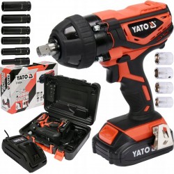 YATO KLUCZ UDAROWY ZAKRĘTAKA AKU 18V 2Ah 1/2" WALIZKA YT-82804 +10 NASADEK