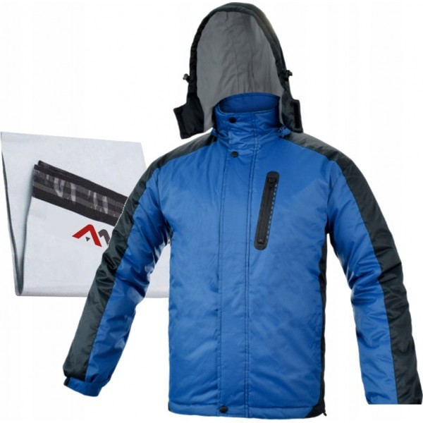 KURTKA ROBOCZA OCIEPLANA ZIMOWA Z KAPTUREM BLUE BLACK BHP Topjack r. M KURTKA ROBOCZA OCIEPLANA ZIMOWA Z KAPTUREM BLUE BLACK BHP Topjack r. M