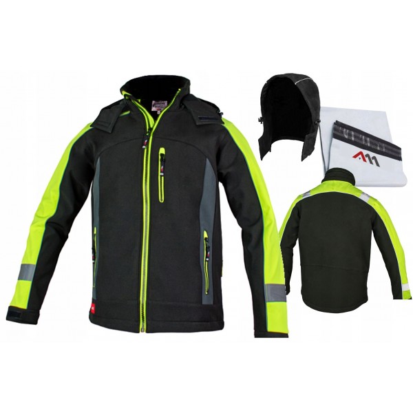 KURTKA ROBOCZA MĘSKA SOFTSHELL ODBLASKOWA OSTRZEGAWCZA WODOODPORNA r. XL KURTKA ROBOCZA MĘSKA SOFTSHELL ODBLASKOWA OSTRZEGAWCZA WODOODPORNA r. XL