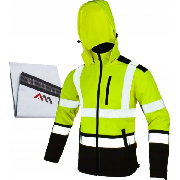 KURTKA OCHRONNA OSTRZEGAWCZA ROBOCZA ODBLASKOWA SOFTSHELL SOFTREF żółta R.M KURTKA OCHRONNA OSTRZEGAWCZA ROBOCZA ODBLASKOWA SOFTSHELL SOFTREF żółta R.M