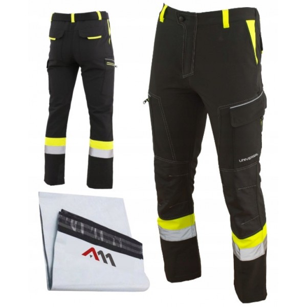 SPODNIE ELASTYCZNE ROBOCZE SOFTSHELL MĘSKIE BHP ODBLASKOWE SPANDEX r. 3XL SPODNIE ELASTYCZNE ROBOCZE SOFTSHELL MĘSKIE BHP ODBLASKOWE SPANDEX r. 3XL
