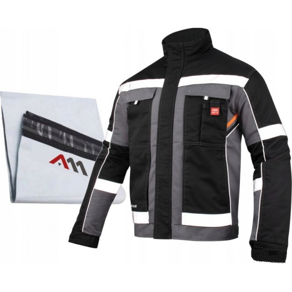 KURTKA ROBOCZA OCIEPLANA zimowa ODBLASKOWA BHP CIEPŁA OC SHORT GREY R. 52 KURTKA ROBOCZA OCIEPLANA zimowa ODBLASKOWA BHP CIEPŁA OC SHORT GREY R. 52