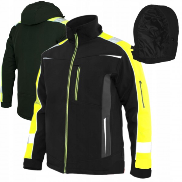 KURTKA OCIEPLANA ROBOCZA SOFTSHELL ODBLASKOWA CLASSWORK WIN YELLOW R. 3XL