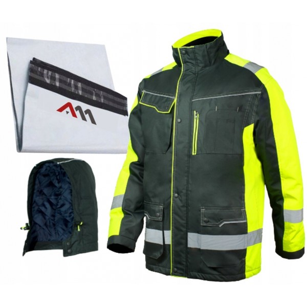 KURTKA OCIEPLANA OSTRZEGAWCZA ODBLASKOWA Z KAPTUREM BHP Classwork Long XXXL KURTKA OCIEPLANA OSTRZEGAWCZA ODBLASKOWA Z KAPTUREM BHP Classwork Long XXXL