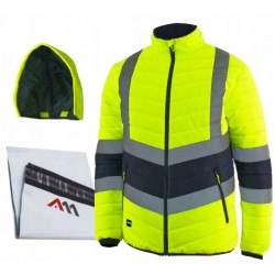 KURTKA ROBOCZA OCIEPLANA ZIMOWA Z KAPTUREM KURTKA 4SEASON YELLOW R. XL