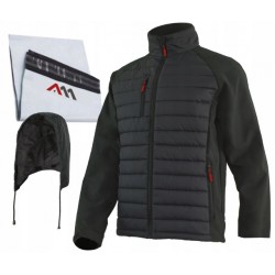 KURTKA ROBOCZA OCIEPLANA ZIMOWA Z KAPTUREM SOFTSHELL HYBRIDSOFT BLACK R. M