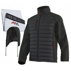 KURTKA ROBOCZA OCIEPLANA ZIMOWA Z KAPTUREM SOFTSHELL HYBRIDSOFT BLACK R. M