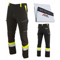 SPODNIE ELASTYCZNE ROBOCZE SOFTSHELL MĘSKIE BHP ODBLASKOWE SPANDEX r. 3XL