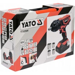 YATO KLUCZ UDAROWY AKUMULATOROWY 18V 1/2 2,0AH +NASADKI YATO YT-82804 18 V