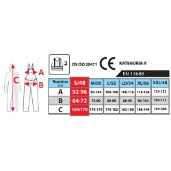 DEDRA SPODNIE OCHRONNE OGRODNICZKI ODBLASKOWE ŻÓŁTE BH81SO1 R. XL/56