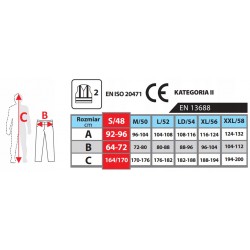 DEDRA SPODNIE OCHRONNE ODBLASKOWE ŻÓŁTE CE DO PASA BH81SP1 ROZMIAR M/50