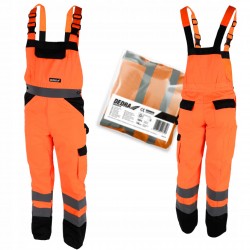 DEDRA SPODNIE ROBOCZE OGRODNICZKI ODBLASKOWE POMARAŃCZOWE BH81SO2 R. L/52
