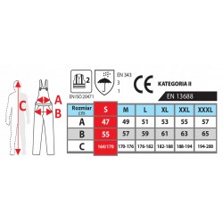 DEDRA SPODNIE ROBOCZE OGRODNICZKI ODBLASKOWE POMARAŃCZOWE BH80SO2 R. XL/56